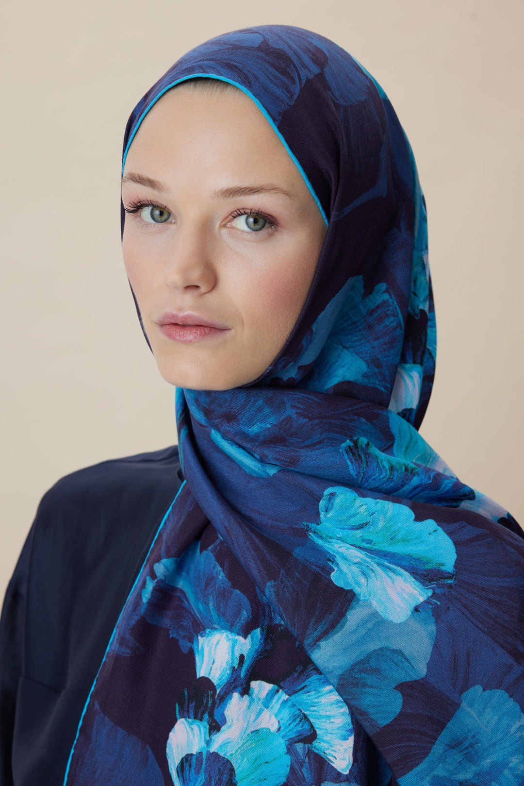 Maisa AKVA PAMUK İPEK ŞAL 70*190 CM - LACİVERT