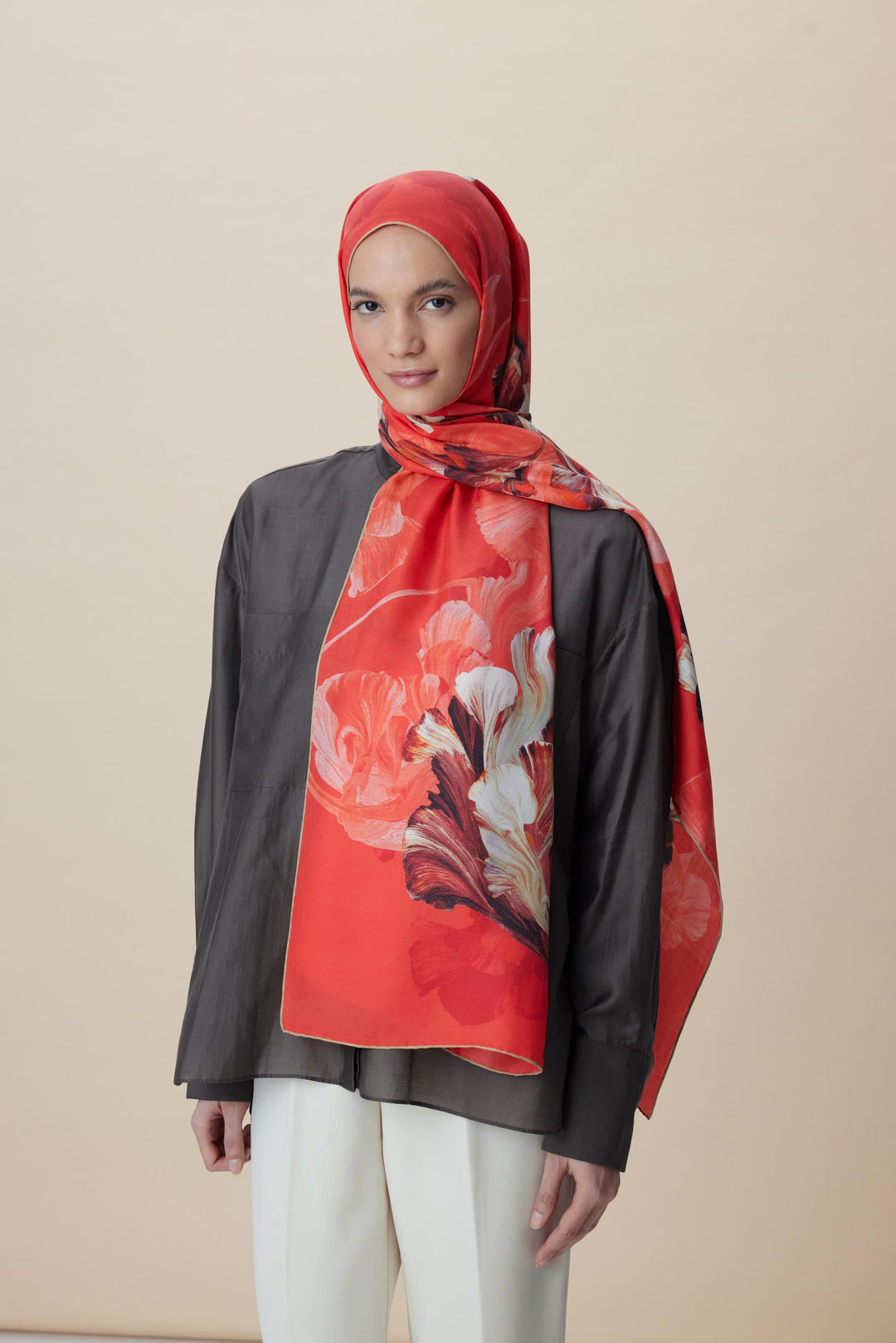 Maisa AKVA PAMUK İPEK ŞAL 70*190 CM - NARÇİÇEĞİ