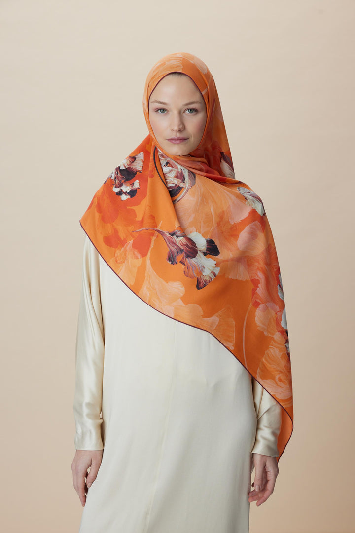 Maisa AKVA PAMUK İPEK ŞAL 70*190 CM - TURUNCU