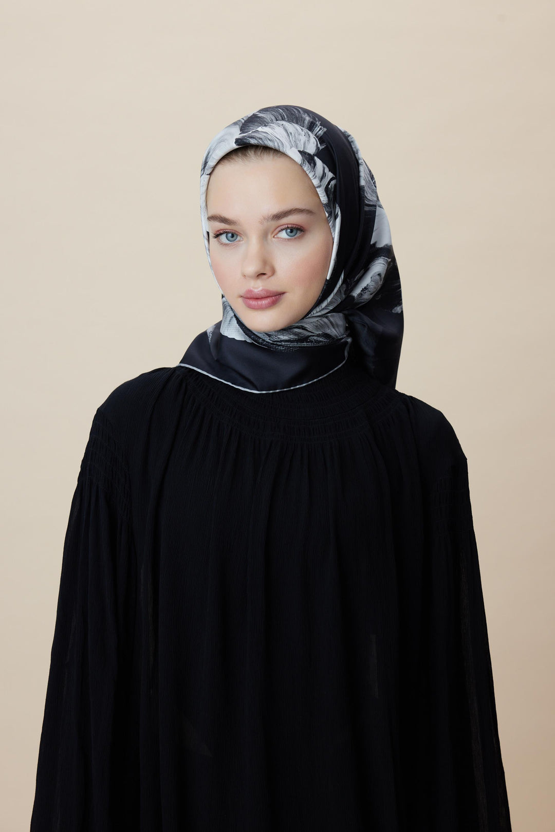 AKVA TİVİL İPEK EŞARP 90*90 CM - ANTRASİT - Görsel 8