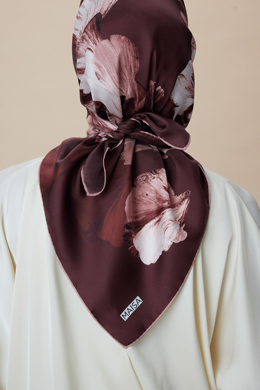 AKVA TİVİL İPEK EŞARP 90*90 CM - BORDO - Görsel 7