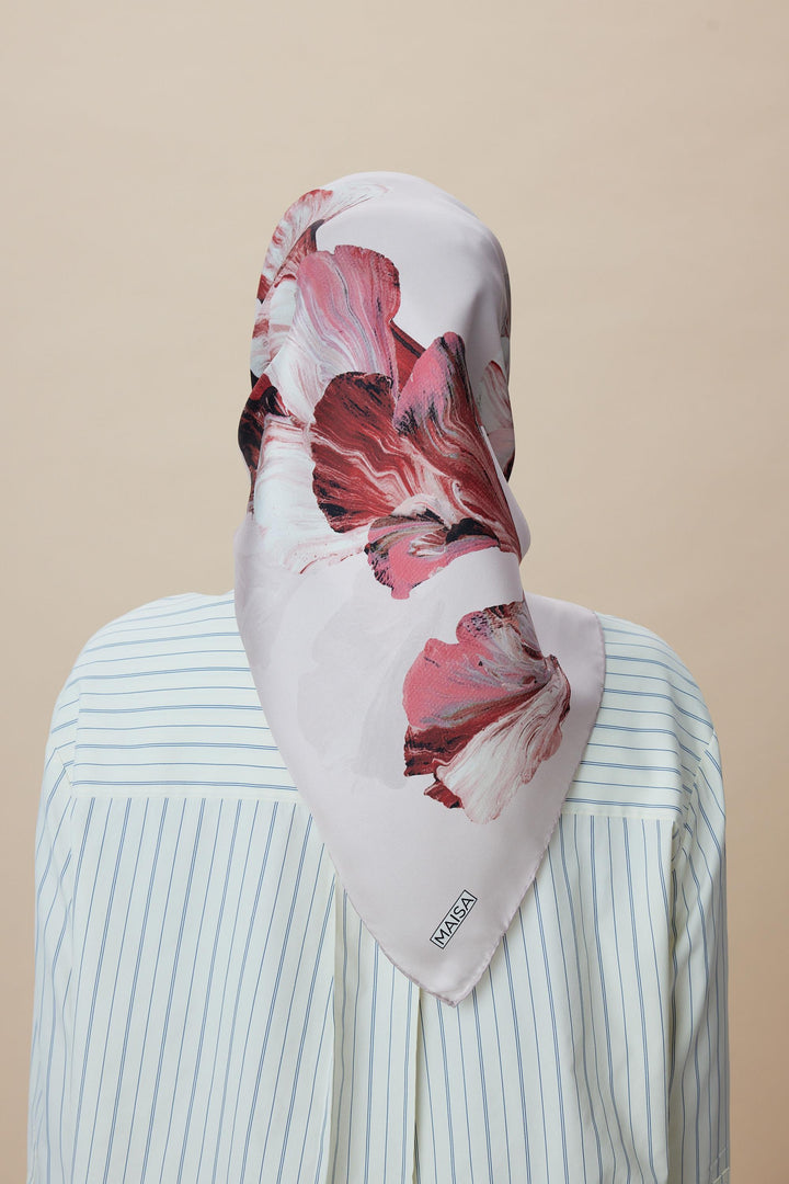 AKVA TİVİL İPEK EŞARP 90*90 CM - PUDRA PEMBE - Görsel 6
