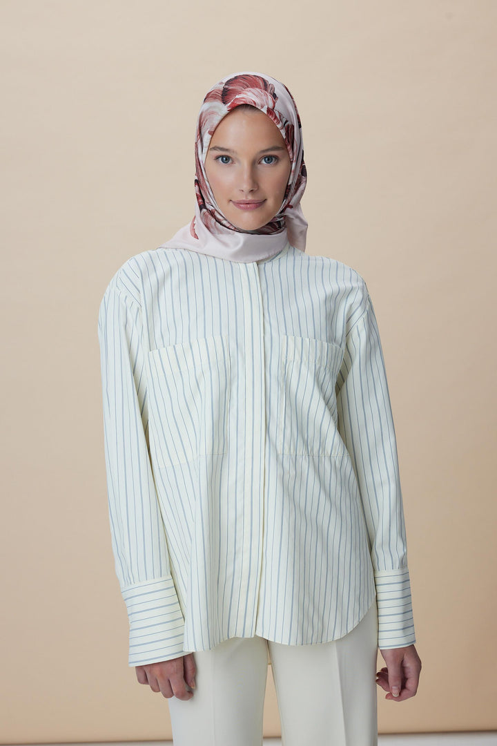 AKVA TİVİL İPEK EŞARP 90*90 CM - PUDRA PEMBE - Görsel 8