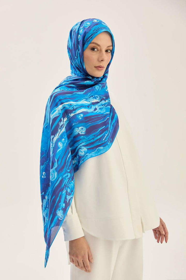Maisa Alaz Floş Viskon Şal - Lacivert
