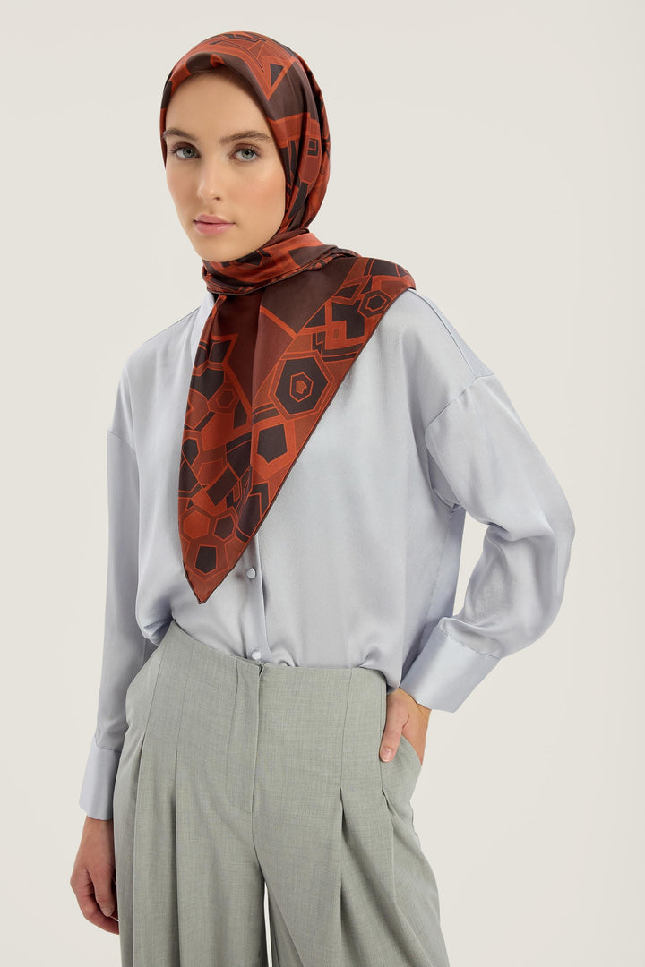 Maisa Alev Tivil İpek Eşarp - Kırmızı