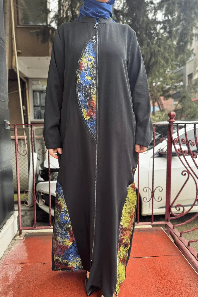 Almarwah Etnik Desenli Kap 404926 - Siyah - Görsel 4 