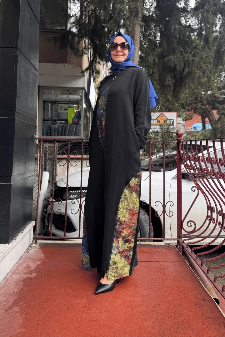 Almarwah Etnik Desenli Kap 404926 - Siyah - Görsel 5 