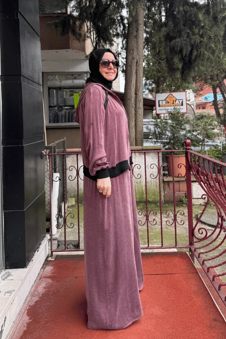 Almarwah İkili Elbise 202733 - Mürdüm - Görsel 2 