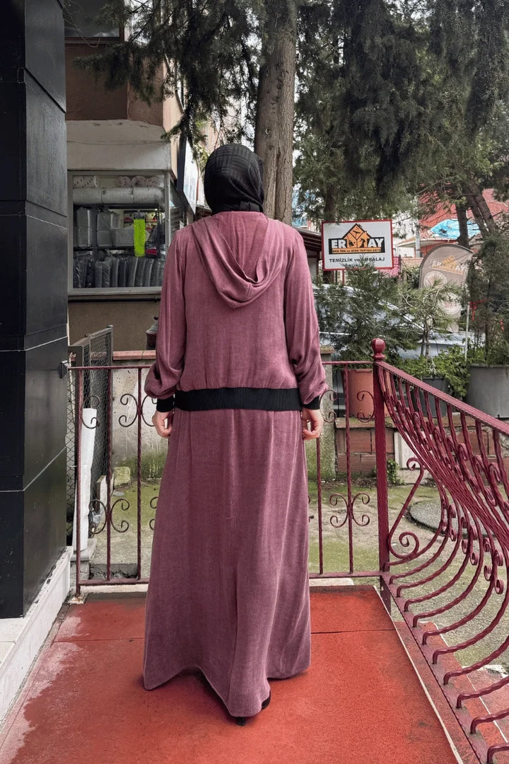 Almarwah İkili Elbise 202733 - Mürdüm - Görsel 3 