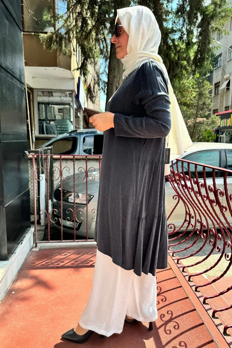Almarwah Lyocell Basic Tunik 102174 - Siyah - Görsel 2 #renk_siyah