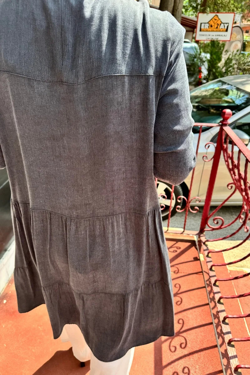 Almarwah Lyocell Basic Tunik 102174 - Siyah - Görsel 3 