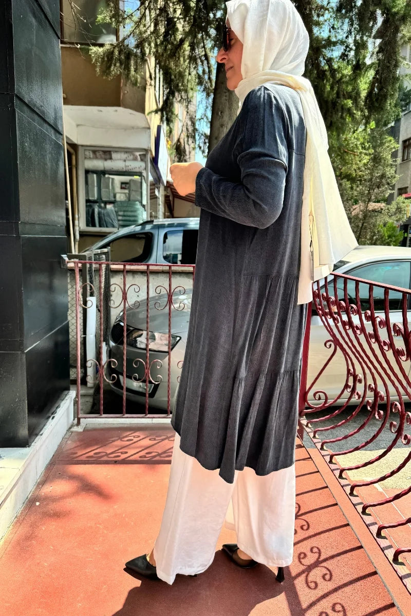 Almarwah Lyocell Basic Tunik 102174 - Siyah - Görsel 5 