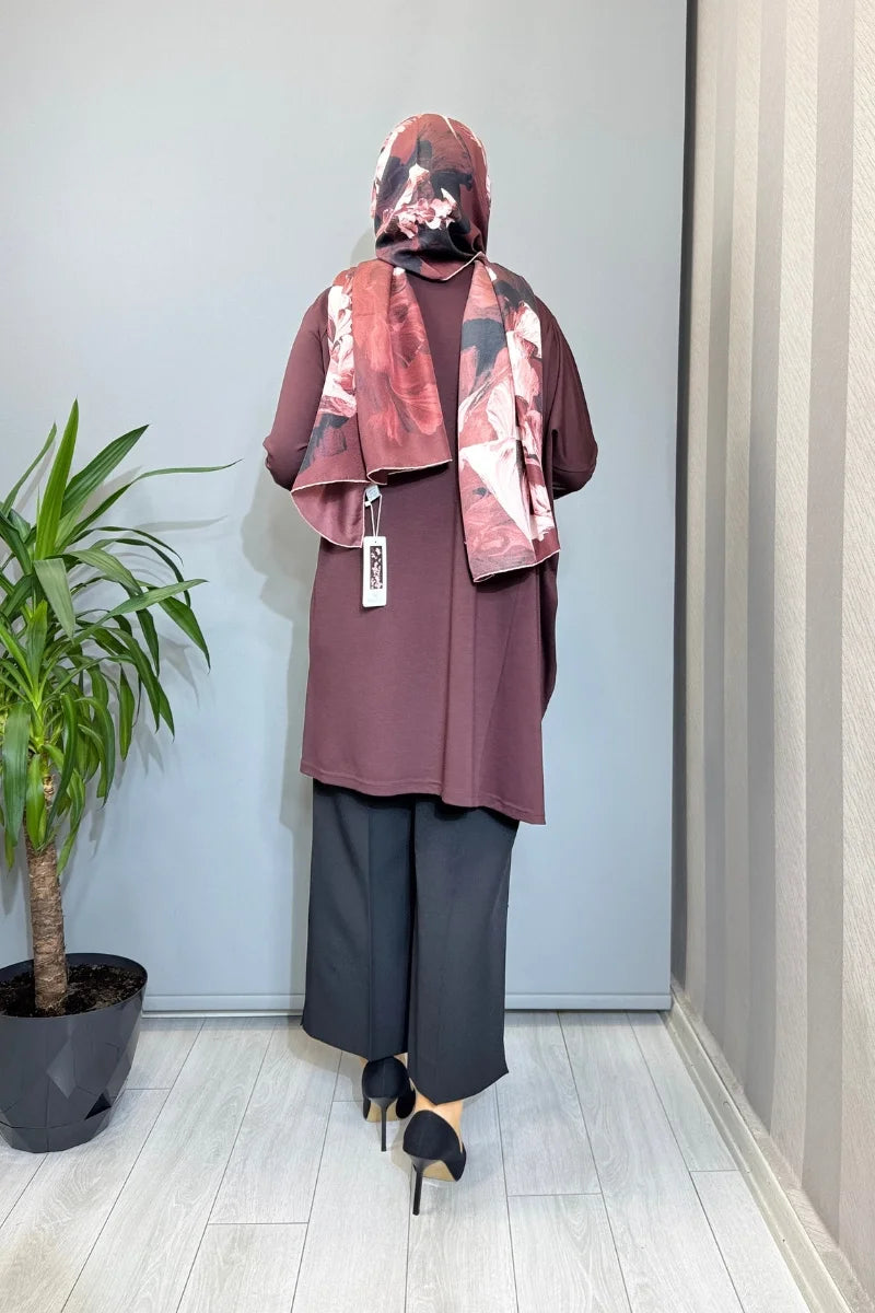 Almarwah Tunik 102227 - Bordo - Görsel 3 