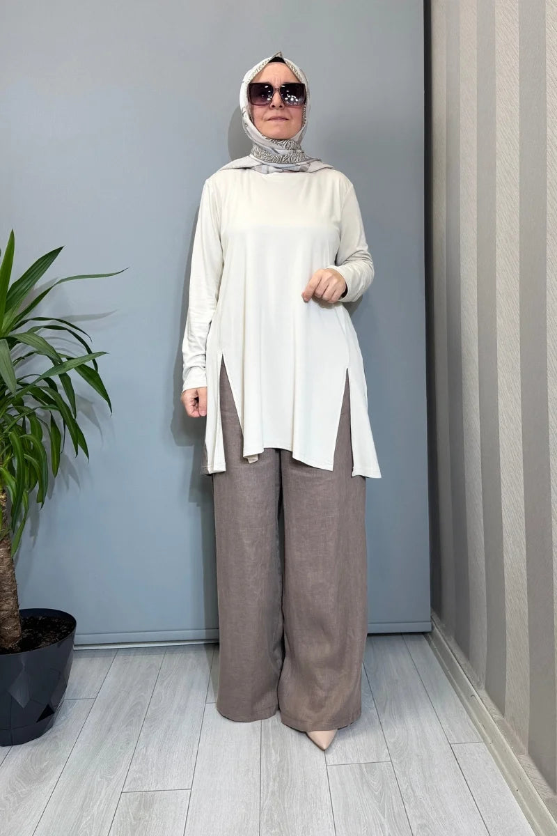 Almarwah Tunik 102260 - Ekru - Görsel 1 #renk_ekru