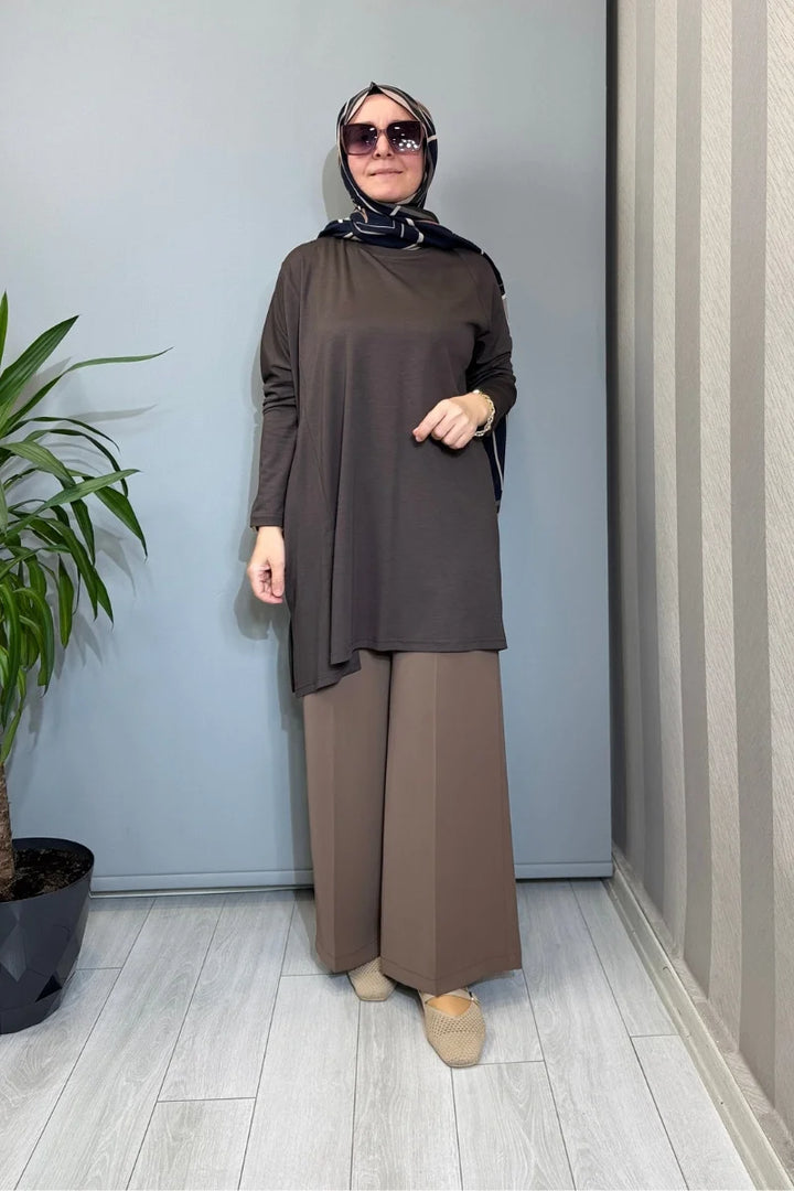 Almarwah Tunik 102227 - Kahve - Görsel 1 