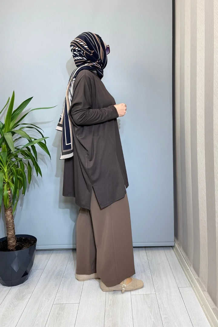 Almarwah Tunik 102227 - Kahve - Görsel 2 