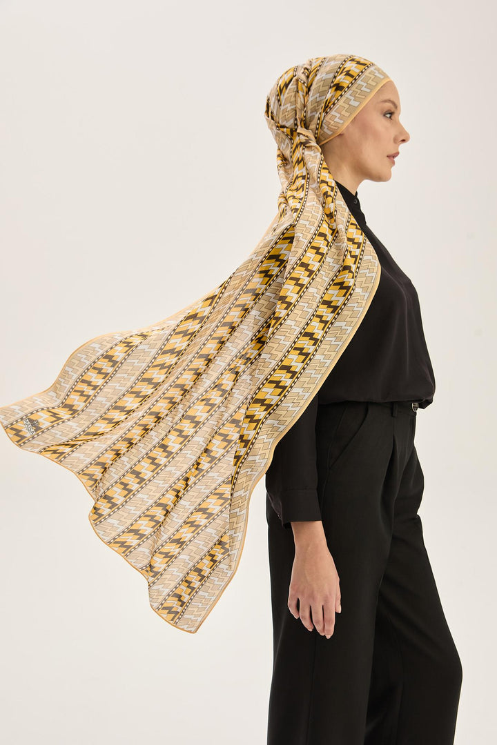 Maisa Arf Floş Viskon Şal - Camel