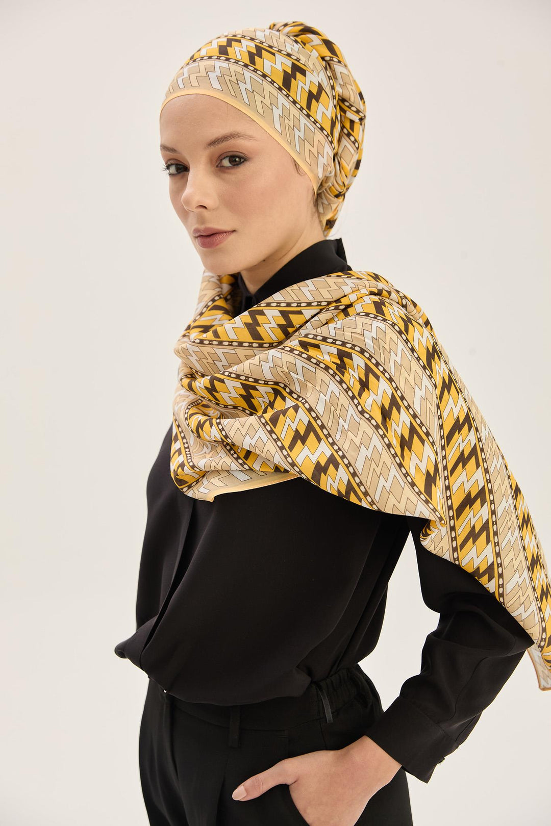 Maisa Arf Floş Viskon Şal - Camel