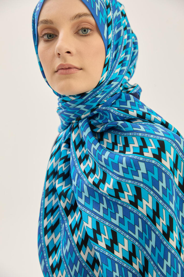 Maisa Arf Floş Viskon Şal - Mavi