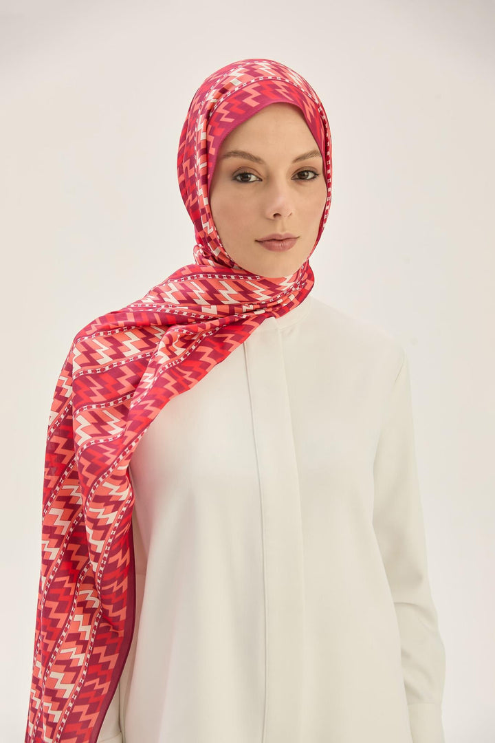 Maisa Arf Floş Viskon Şal - Vişne