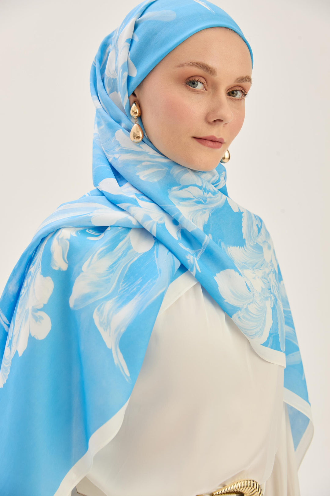 Maisa Arya Floş Viskon Şal - Mavi