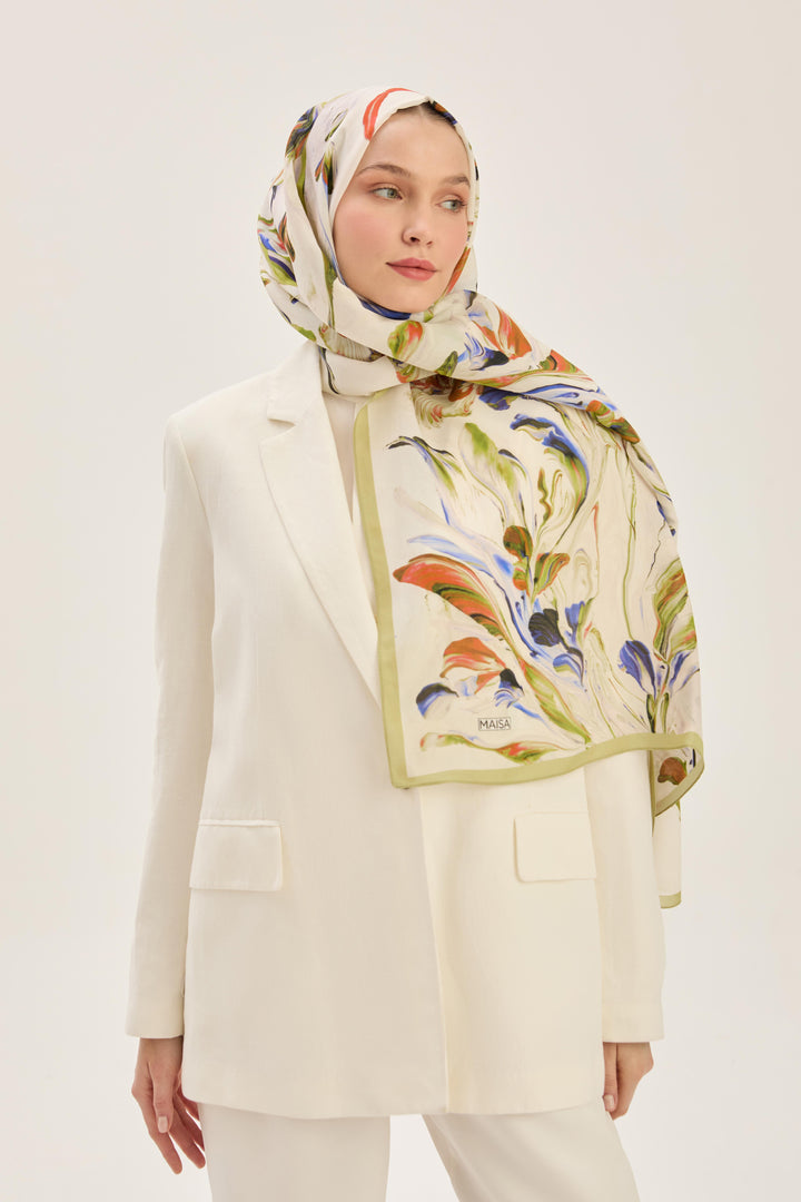 Maisa Arya Floş Viskon Şal - Yeşil