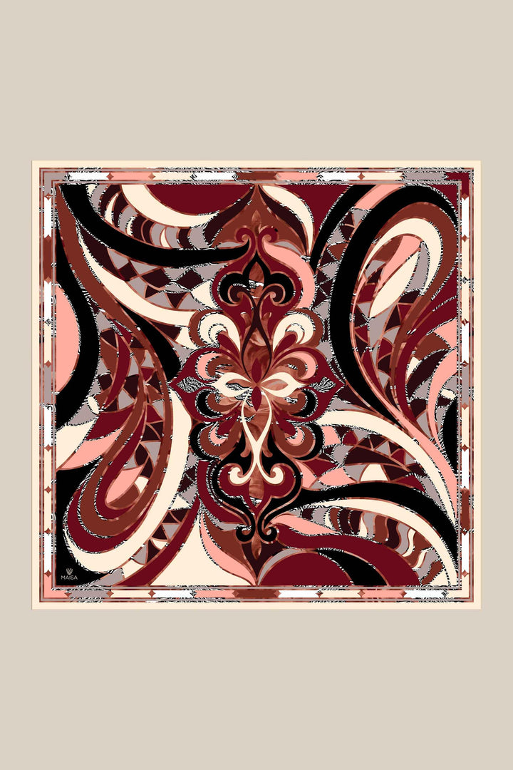 ATOL TİVİL İPEK EŞARP 90*90 CM - BORDO - Görsel 5