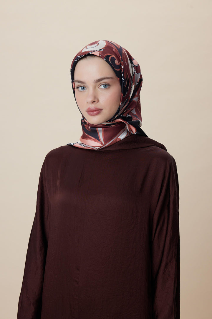 ATOL TİVİL İPEK EŞARP 90*90 CM - BORDO - Görsel 7