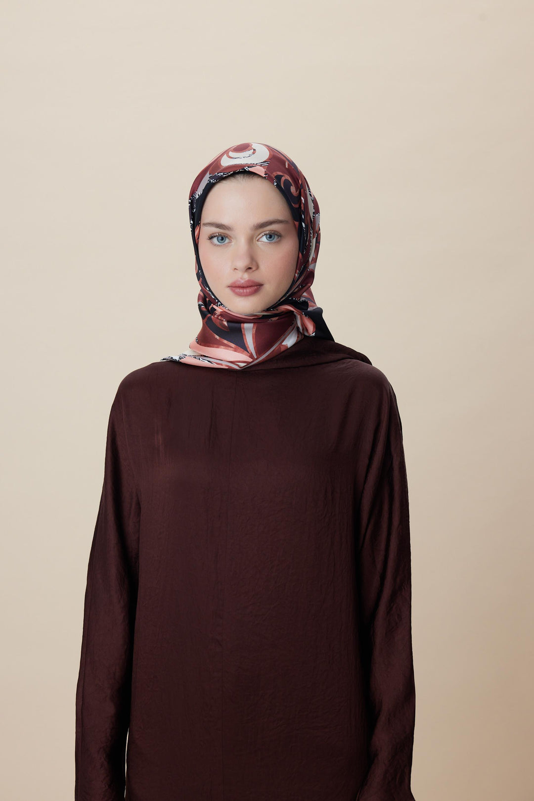 ATOL TİVİL İPEK EŞARP 90*90 CM - BORDO - Görsel 6