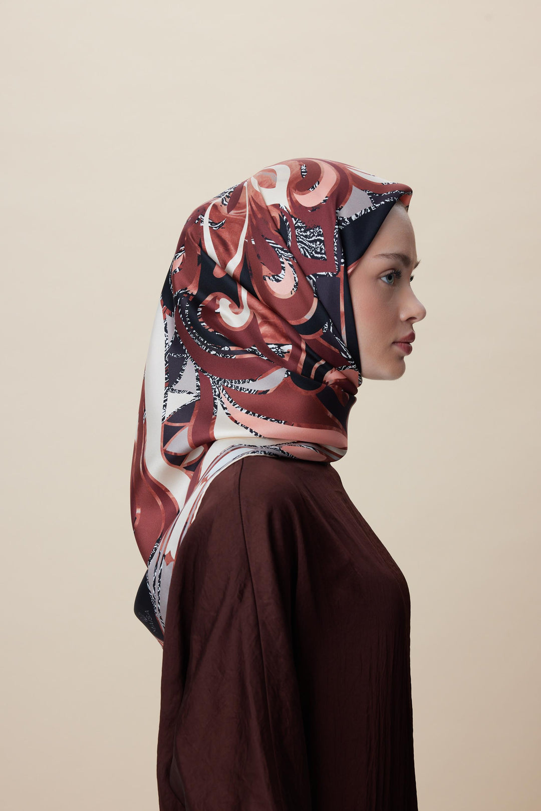 ATOL TİVİL İPEK EŞARP 90*90 CM - BORDO - Görsel 9