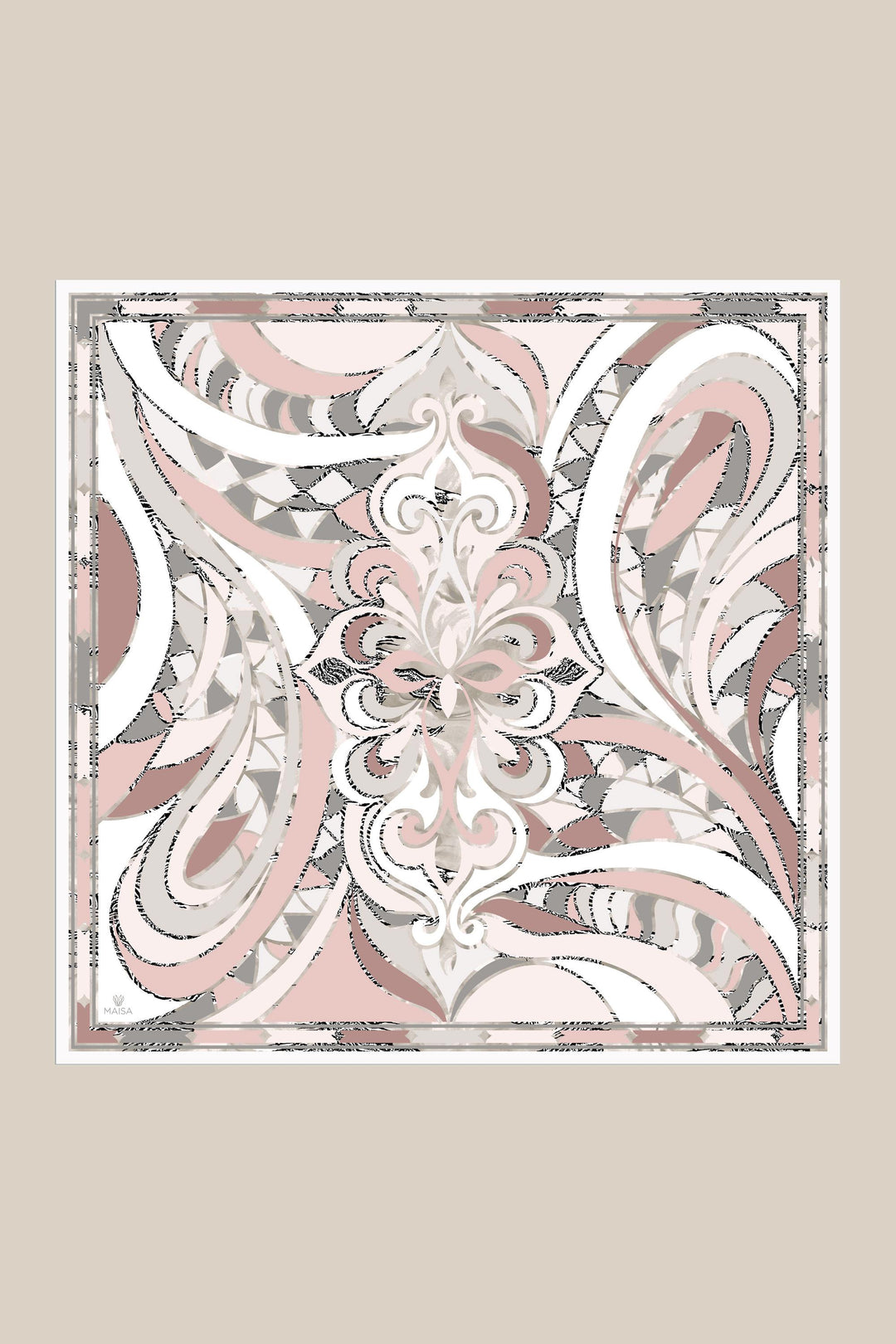 ATOL TİVİL İPEK EŞARP 90*90 CM - PUDRA PEMBE - Görsel 4