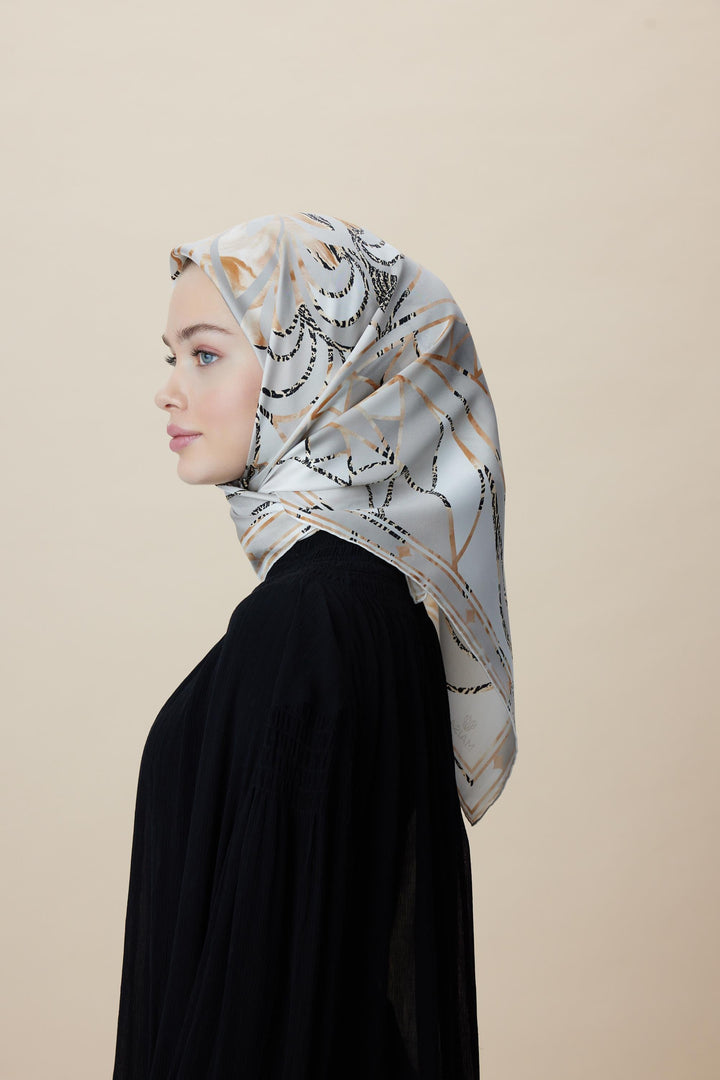 ATOL TİVİL İPEK EŞARP 90*90 CM - TAŞ - Görsel 3