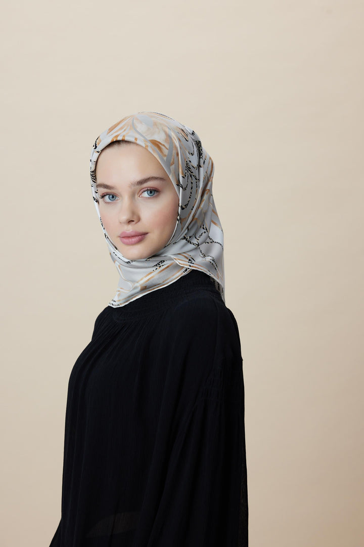 ATOL TİVİL İPEK EŞARP 90*90 CM - TAŞ - Görsel 6