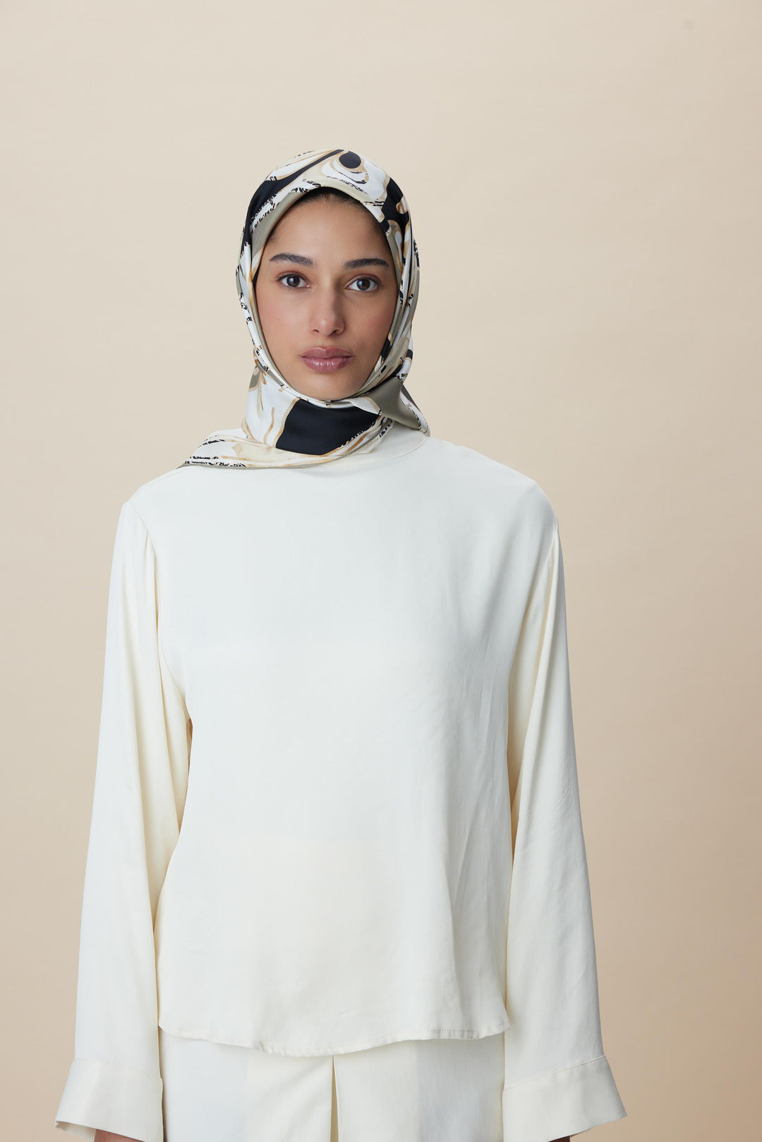 ATOL TİVİL İPEK EŞARP 90*90 CM - VİZON - Görsel 5