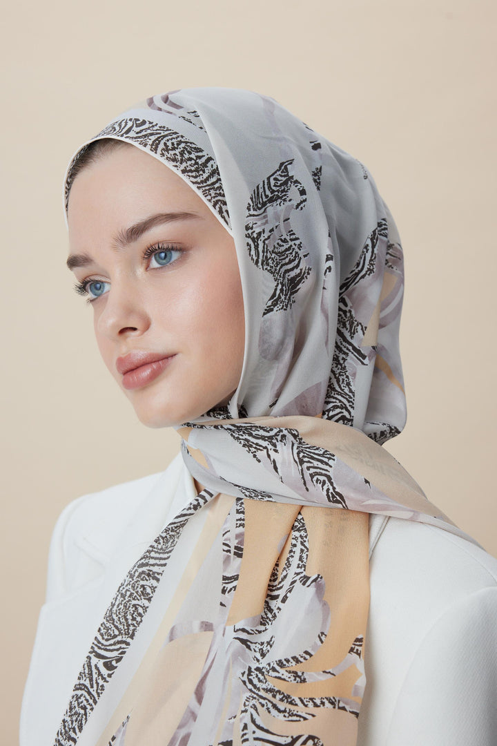 Maisa AYÇIL KREP İPEK ŞAL 70*190 CM - AÇIK BEJ