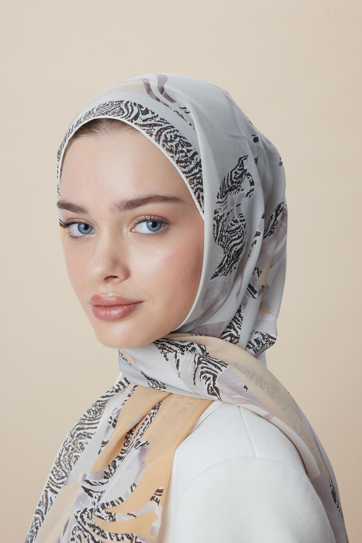 Maisa AYÇIL KREP İPEK ŞAL 70*190 CM - AÇIK BEJ