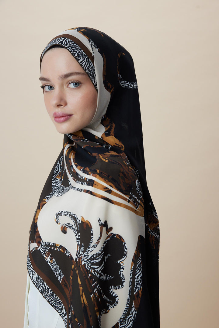 Maisa AYÇIL KREP İPEK ŞAL 70*190 CM - GOLD