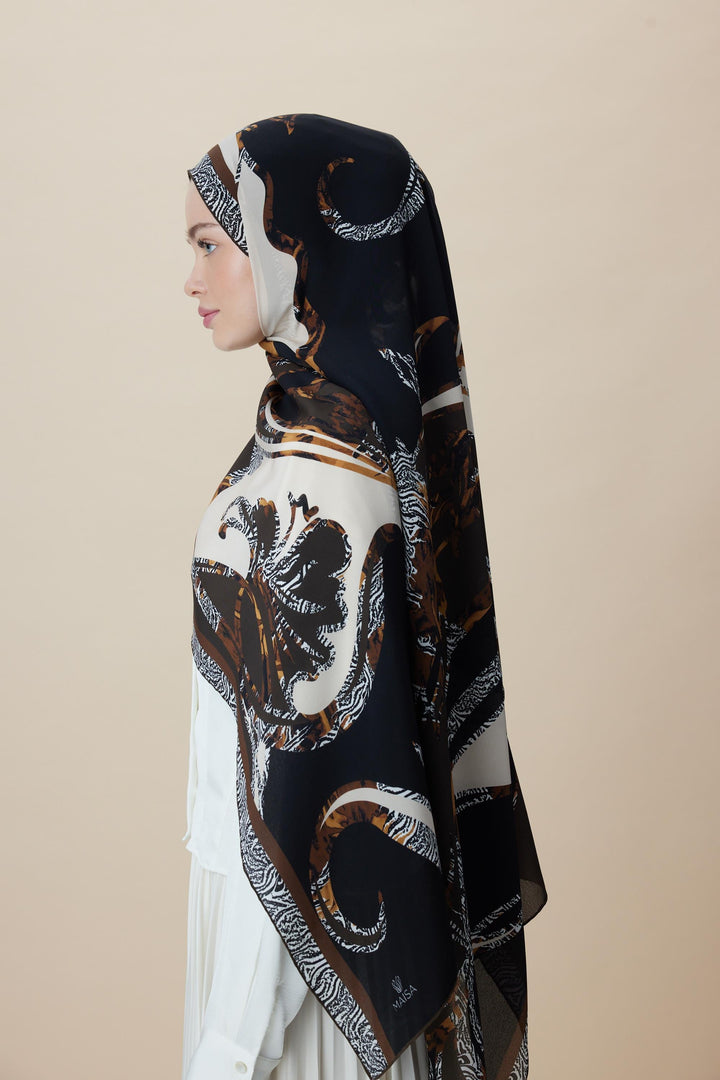 Maisa AYÇIL KREP İPEK ŞAL 70*190 CM - GOLD