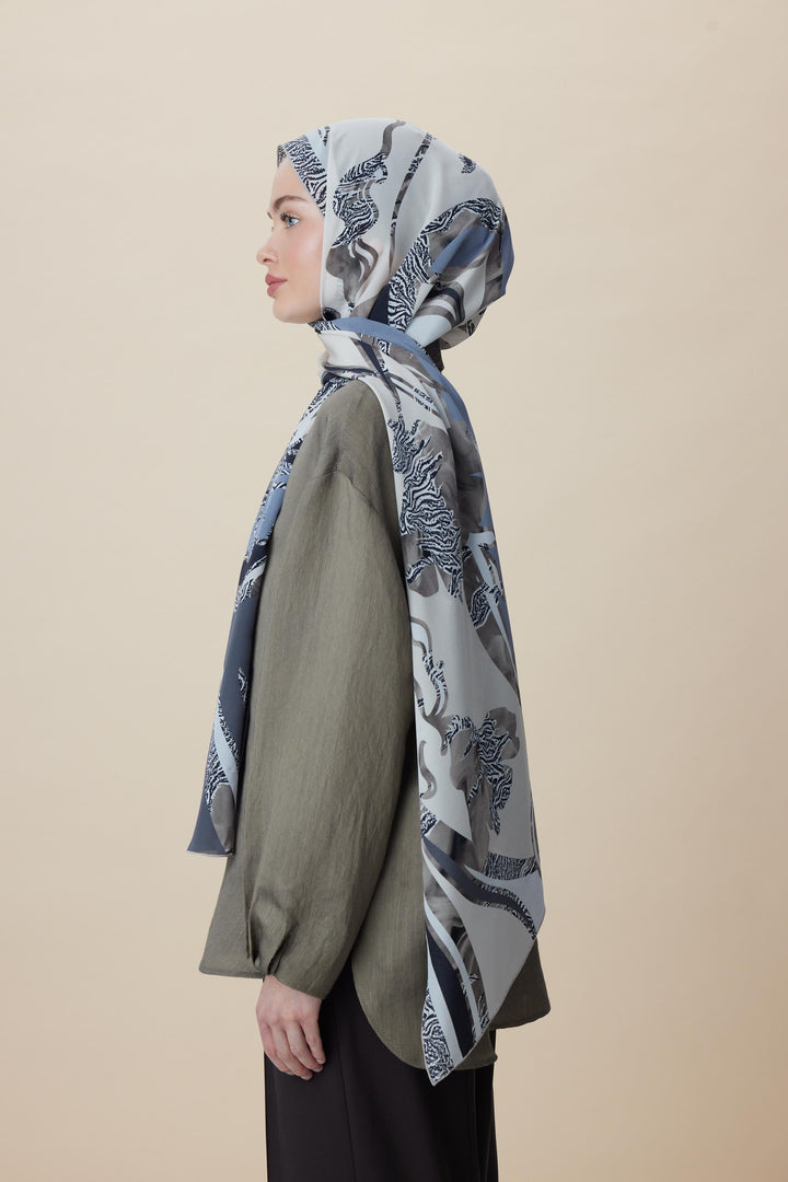 Maisa AYÇIL KREP İPEK ŞAL 70*190 CM - GRİ