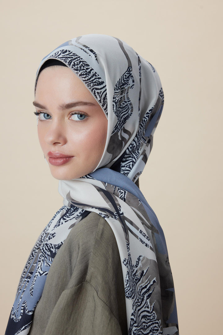 Maisa AYÇIL KREP İPEK ŞAL 70*190 CM - GRİ