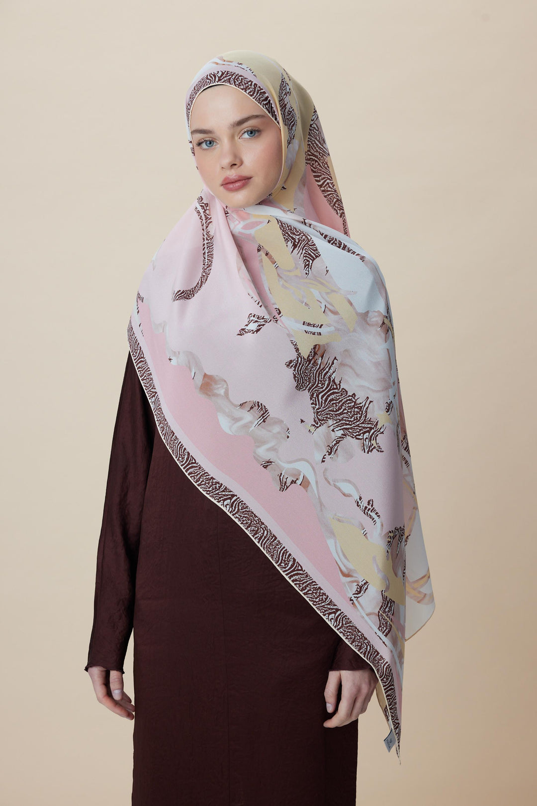 Maisa AYÇIL KREP İPEK ŞAL 70*190 CM - PEMBE