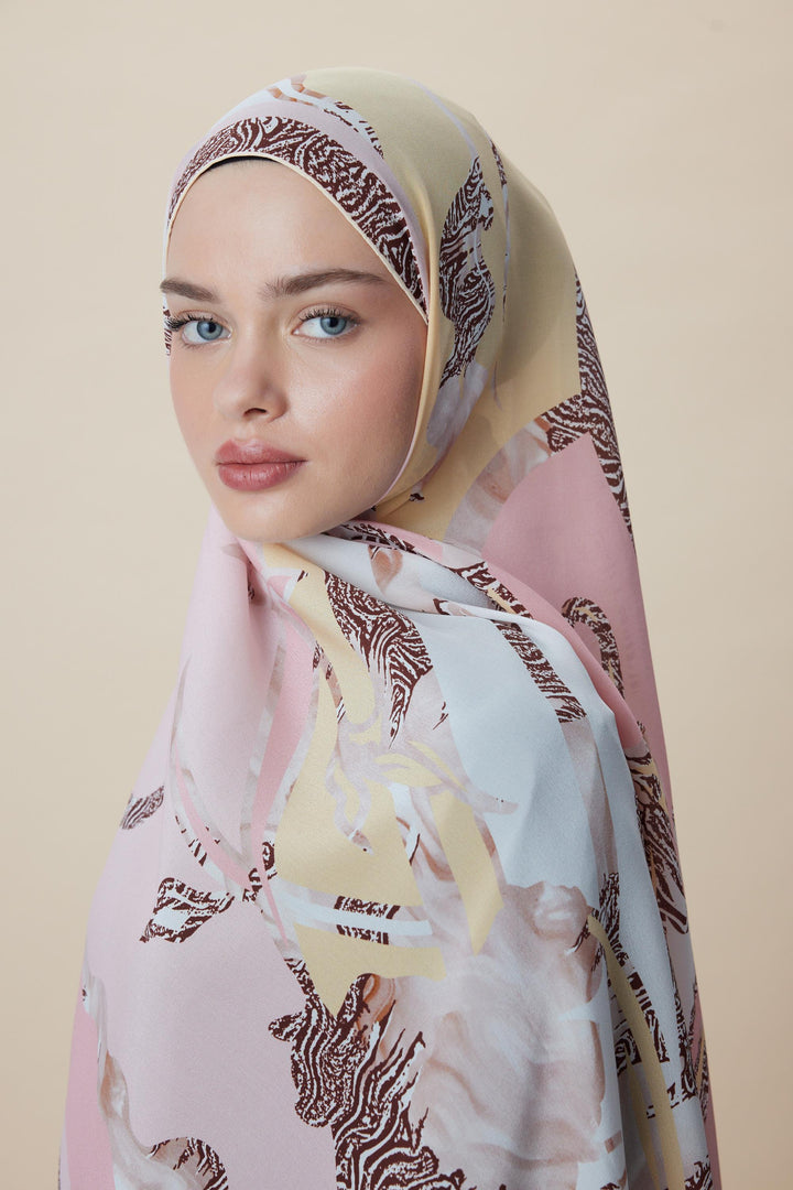 Maisa AYÇIL KREP İPEK ŞAL 70*190 CM - PEMBE