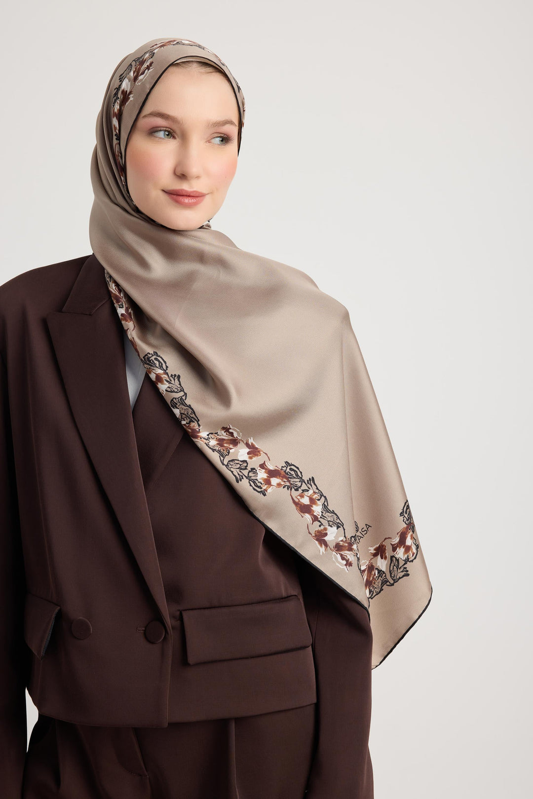 Maisa Bade Mulberry İpek Şal - Camel