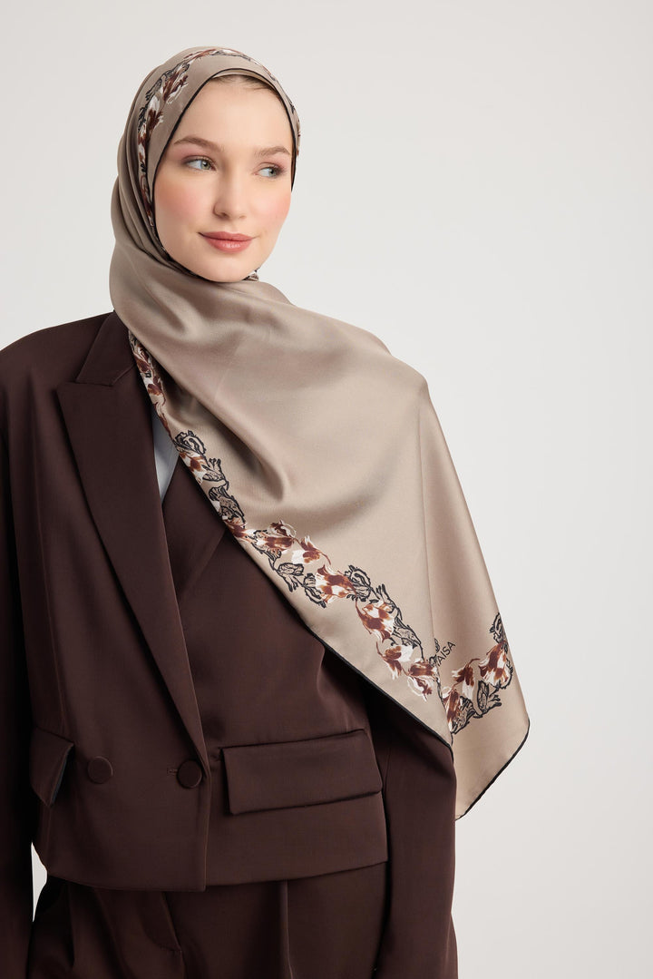 Maisa Bade Mulberry İpek Şal - Camel