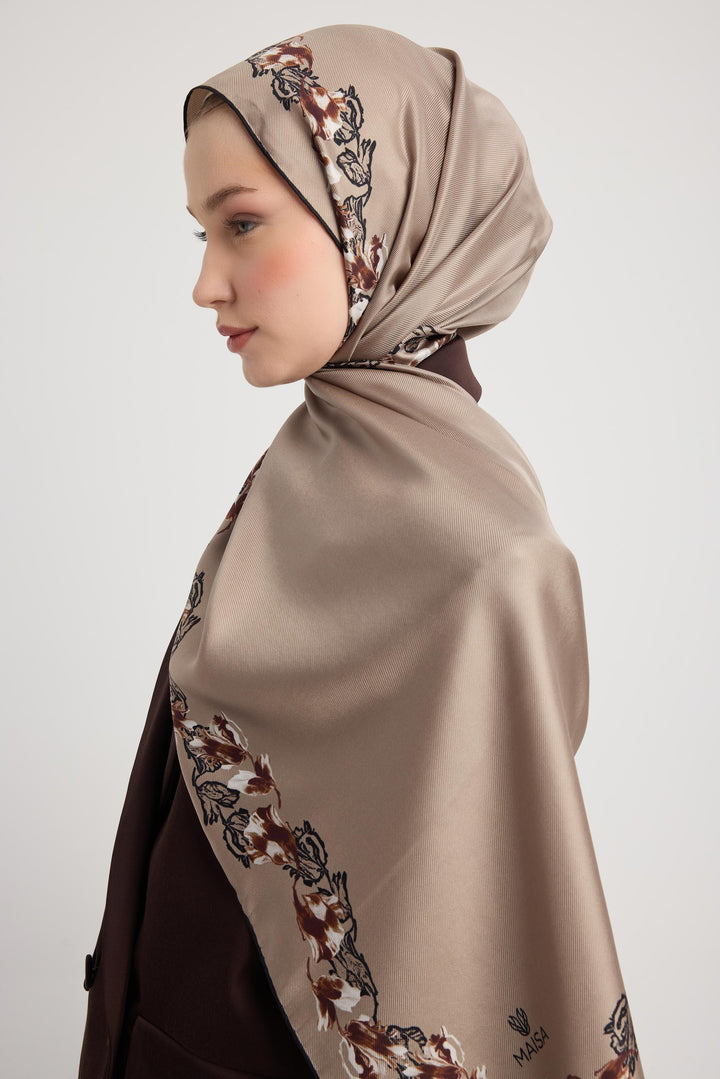 Maisa Bade Mulberry İpek Şal - Camel