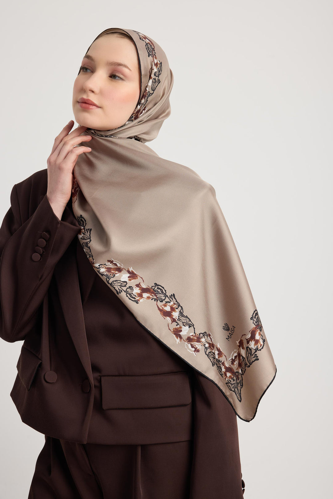 Maisa Bade Mulberry İpek Şal - Camel