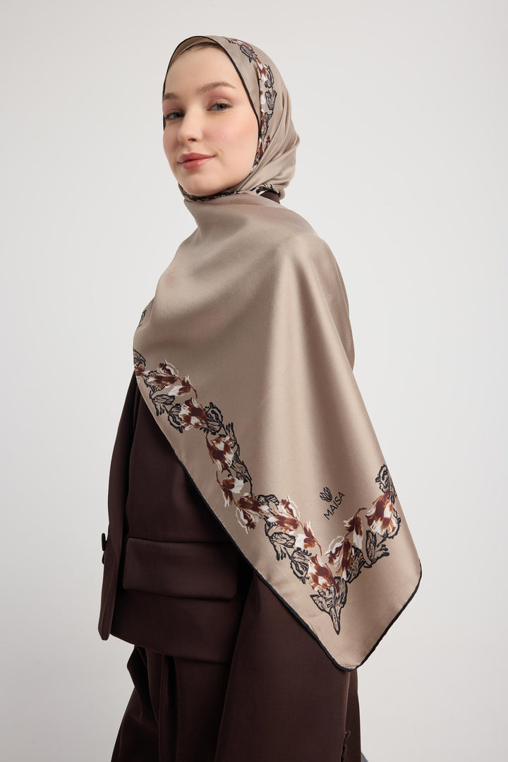 Maisa Bade Mulberry İpek Şal - Camel