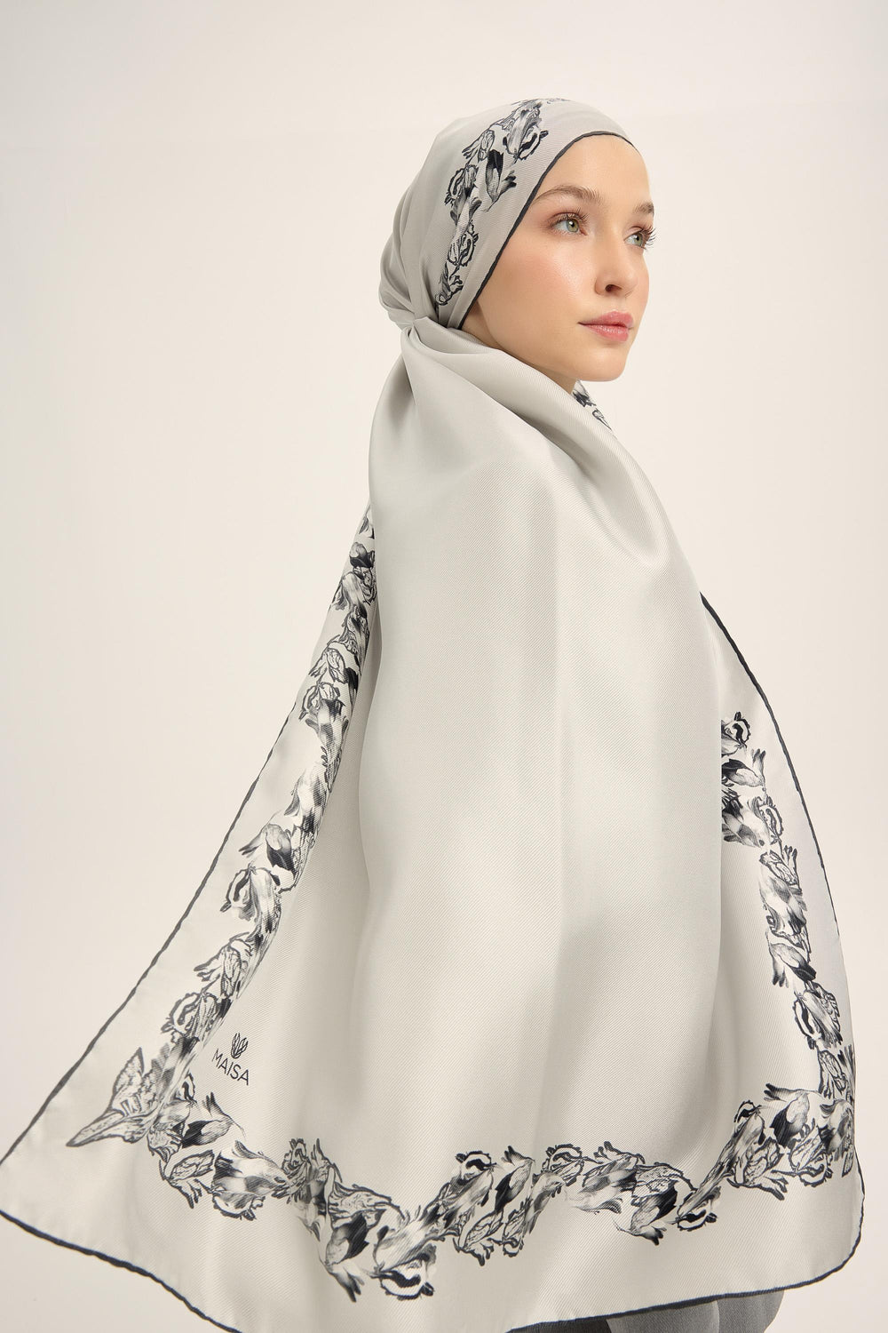 Maisa Bade Mulberry İpek Şal - Gri