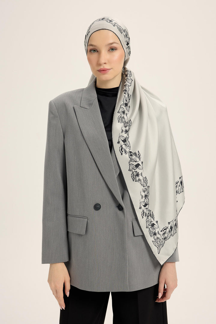 Maisa Bade Mulberry İpek Şal - Gri
