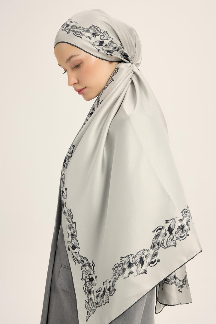 Maisa Bade Mulberry İpek Şal - Gri
